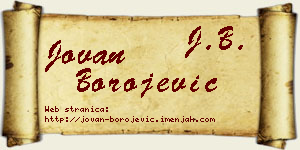 Jovan Borojević vizit kartica